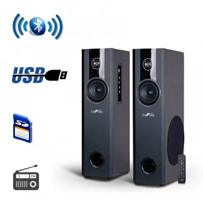 beFree Sound 2.1 Channel BluetoothPowered Black Tower Speakers W