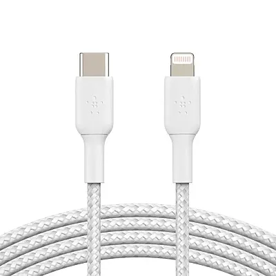 Belkin Caa004Bt2Mwh Boost Up Charge Braided Lightning To Usb-C Cable, 6.6 Feet (