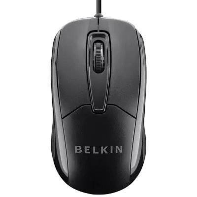 Belkin F5M010Qblk Wired Usb Ergonomic Mouse With 4.9-Ft. Cord, Black