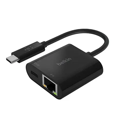 Belkin Inc001Bk-Bl Usb-C To Ethernet + Charge Adapter