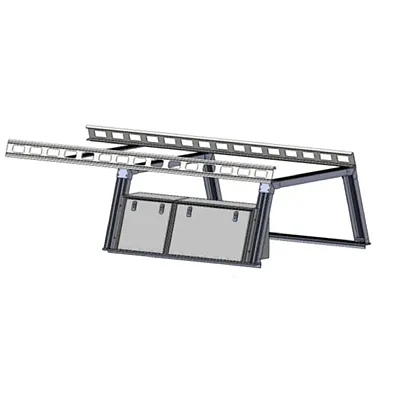 BLACK HORSE SFRHD55TX2 Base K2 Over Cab Rack With Tool Box