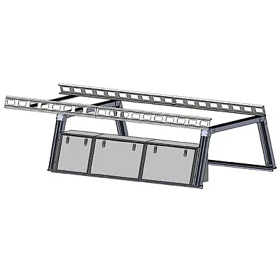 BLACK HORSE SFRHD8BTX1 Base K2 Over Cab Rack With Tool Box