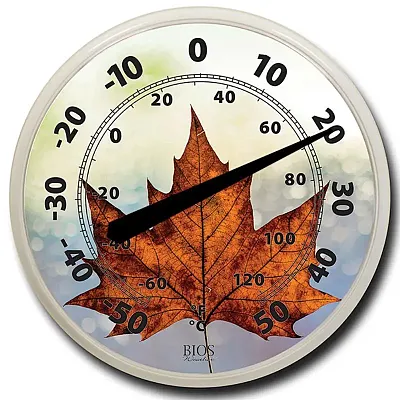 Bios Weather 524Bc 12-Inch Indoor/Outdoor Dial Thermometer (Maple Leaf)