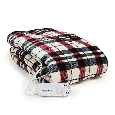 Bios Living 57107 Micro Plush Electric Throw (Linen Plaid)