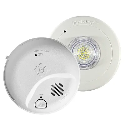 BRK First Alert SMIC0100-AC Hardwired Dual Smoke & CO Alarm + SLED177 Strobe SM