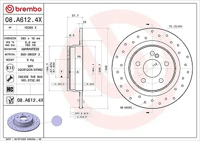 BREMBO 08A6124X Brake Disc