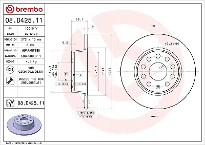 BREMBO 08D42511 Brake Disc