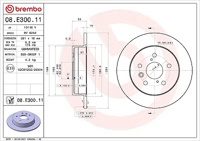 BREMBO 08E30011 Brake Disc
