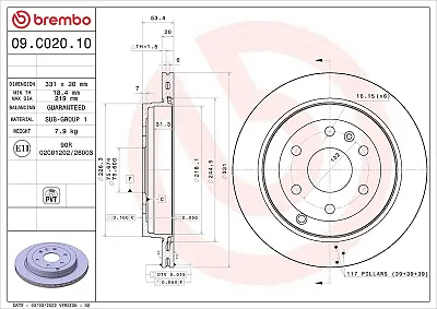 BREMBO 09C02010 Brake Disc