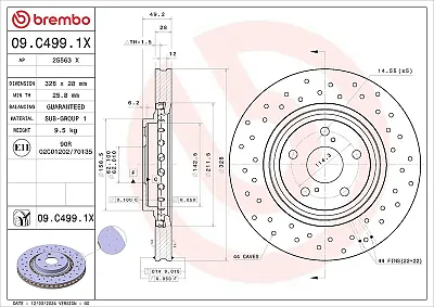 BREMBO 09C4991X Brake Disc