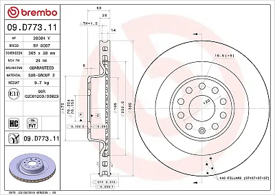 BREMBO 09D77311 Brake Disc