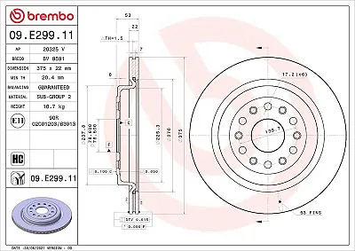 BREMBO 09E29911 Brake Disc