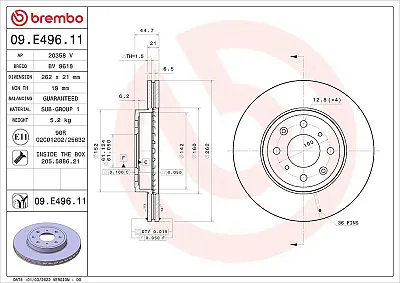 BREMBO 09E49611 Brake Disc