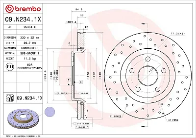 BREMBO 09N2341X Brake Disc