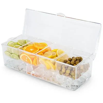 Clear Garnish Station, 4 Compartment BRY000177U