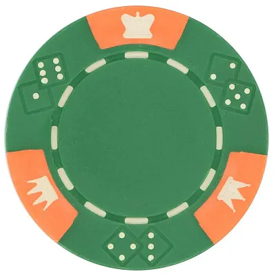 Crown & Dice 3-Tone Green Chips, 14 gram - 25 Pack BRY000560U