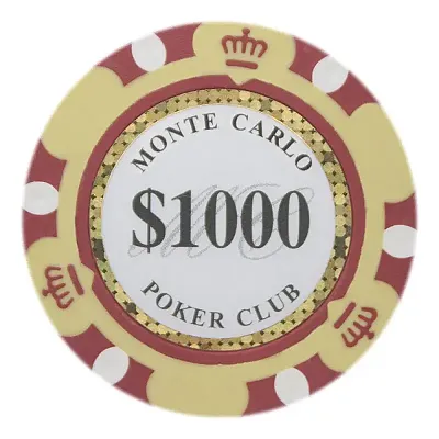 Monte Carlo 14 Gram Poker Chips  (25 Pack) BRY000973U