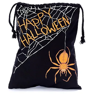 Spider Web Canvas Trick or Treat Bag BRY005794U