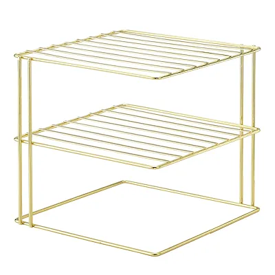 Better Houseware 1419/B Brass Corner Storage Rack