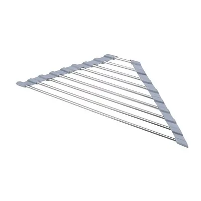 Better Houseware 1436 Nonslip Roll-Up Stainless Steel Bars Corner Sink Shelf