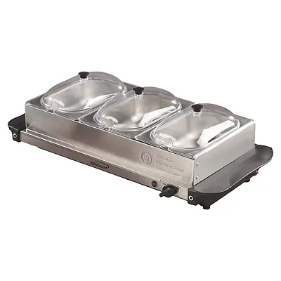 Brentwood Bf-315 180-Watt 4.5-Qt. 3-Pan Buffet Server And Warming Tray, Silver