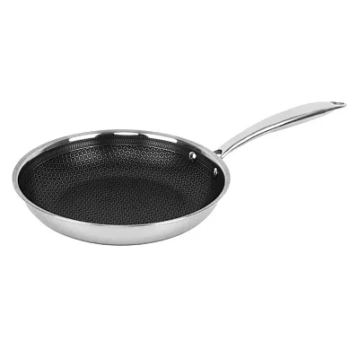 Brentwood B-Fh24 3-Ply Hybrid Non-Stick Stainless Steel Induction-Ready Frying P