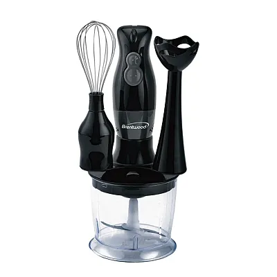 Brentwood Hb-38Bk 2-Speed Hand Blender And Food Processor With Balloon Whisk, Bl