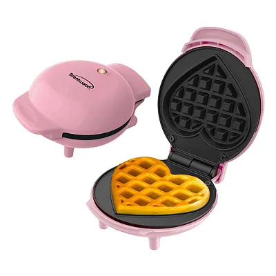 Brentwood Ts-2144Pk 4-In. 400-Watt Nonstick Mini-Heart-Shaped Waffle Maker, Pink