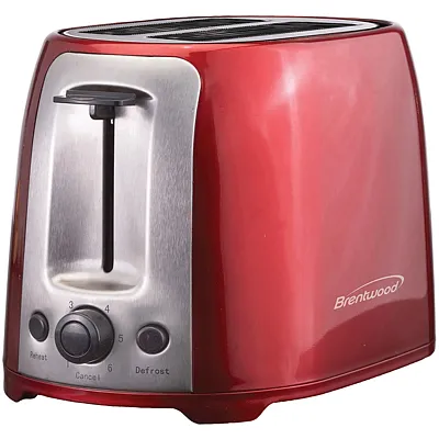 Brentwood Ts-292R 2-Slice Cool-Touch Toaster With Extra-Wide Slots (Red)