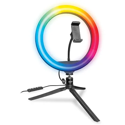 Bower Wa-Rgb10Tt 10-In. Rgb Selfie Desktop Ring Light Studio Kit