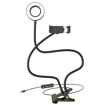Bower Wa-Rgbdskrl 24-In. Flexible White And Rgb Ring Light With Smartphone Holde