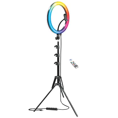 Bower Wa-Rlsrgb12 Rgb Selfie Ring Light Studio Kit With Wireless Remote Control