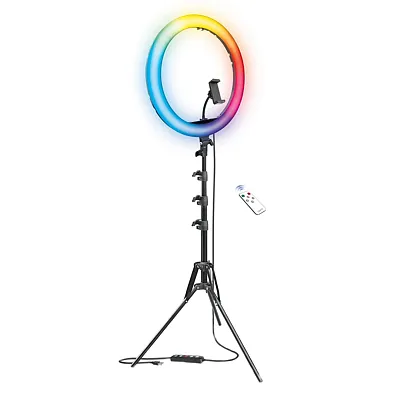 Bower Wa-Rlsrgb16 Rgb Selfie Ring Light Studio Kit With Wireless Remote Control
