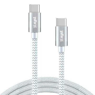 Xyst Xys-C10604B 10-Ft. Braided Usb-C To Usb-C Cable, White