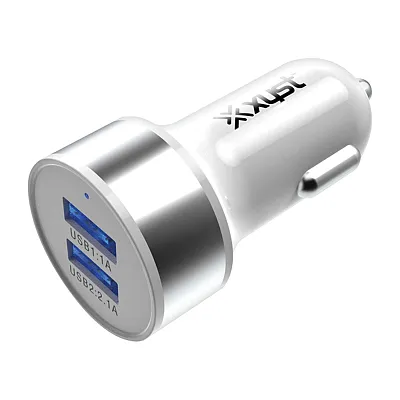 Xyst Xys-Cc524D 2.4-Amp Dual Usb Car Charger (White)