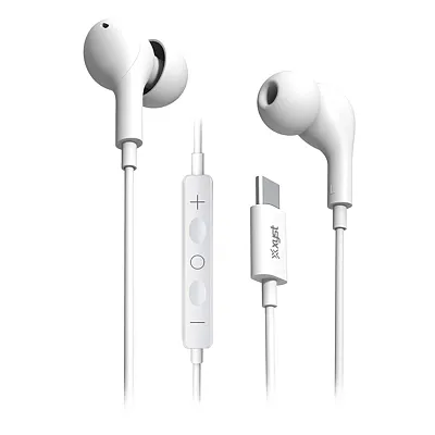 Xyst Xys-Ebtc150Wt Wired In-Ear Earphones With In-Line Microphone/Remote And Usb