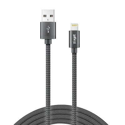Xyst Xys-L10204B Charge And Sync Usb To Lightning Braided Cable, 10 Ft. (Black)