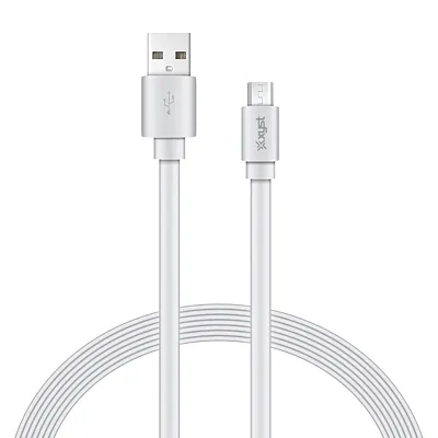 Xyst Xys-M4604F Charge And Sync Usb To Micro Usb Flat Cable, 4 Ft. (White)