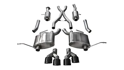 CORSA EXHST 14984BLK 2.5&#039; Cat-Back Dual Rear Exit With T