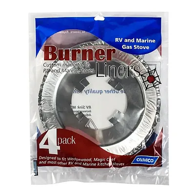 CAMCO 43800 Stove Burner Liners 4 Pac