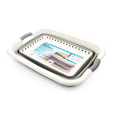 CAMCO 51903 Collpsibl Utility Bskt Sm Wht/Gry