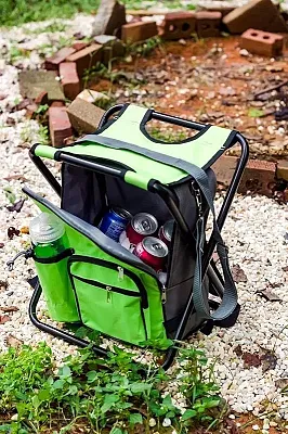 CAMCO 51909 Camping Stool Backpack Cooler Grn