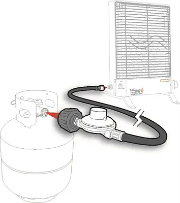 CAMCO 57721 Lp Hose 12&#039; W Regulator