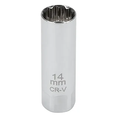 Performance Tool 3/8" Drive 14Mm Magnetic 12-Point Spark Plug Socket