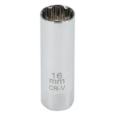 Performance Tool 3/8" Drive 16Mm Magnetic 12-Point Spark Plug Socket