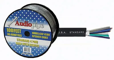 Speed Cable Audiopipe 100&#039; 9 Wire; 4Pr. Spkrs + Remote