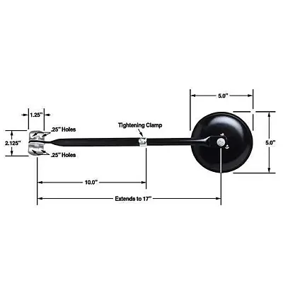 CIPA 49704 Jeep Mirror 5&#039; Round