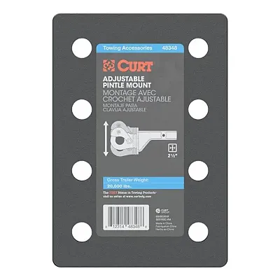 CURT MFG 48348 Adjustable Pintle Mount (2-1/2&#039;Shnk
