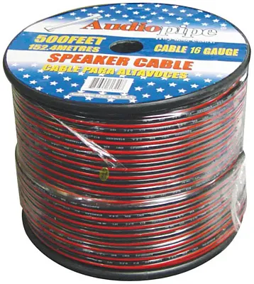 Speaker Cable 16 Ga. 1000&#039; Audiopipe; Red + Black