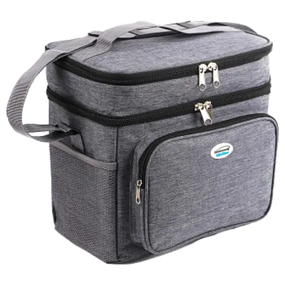 Brentwood Kool Zone 12 Can Insulated Cooler Bag in Grey with Hard Liner